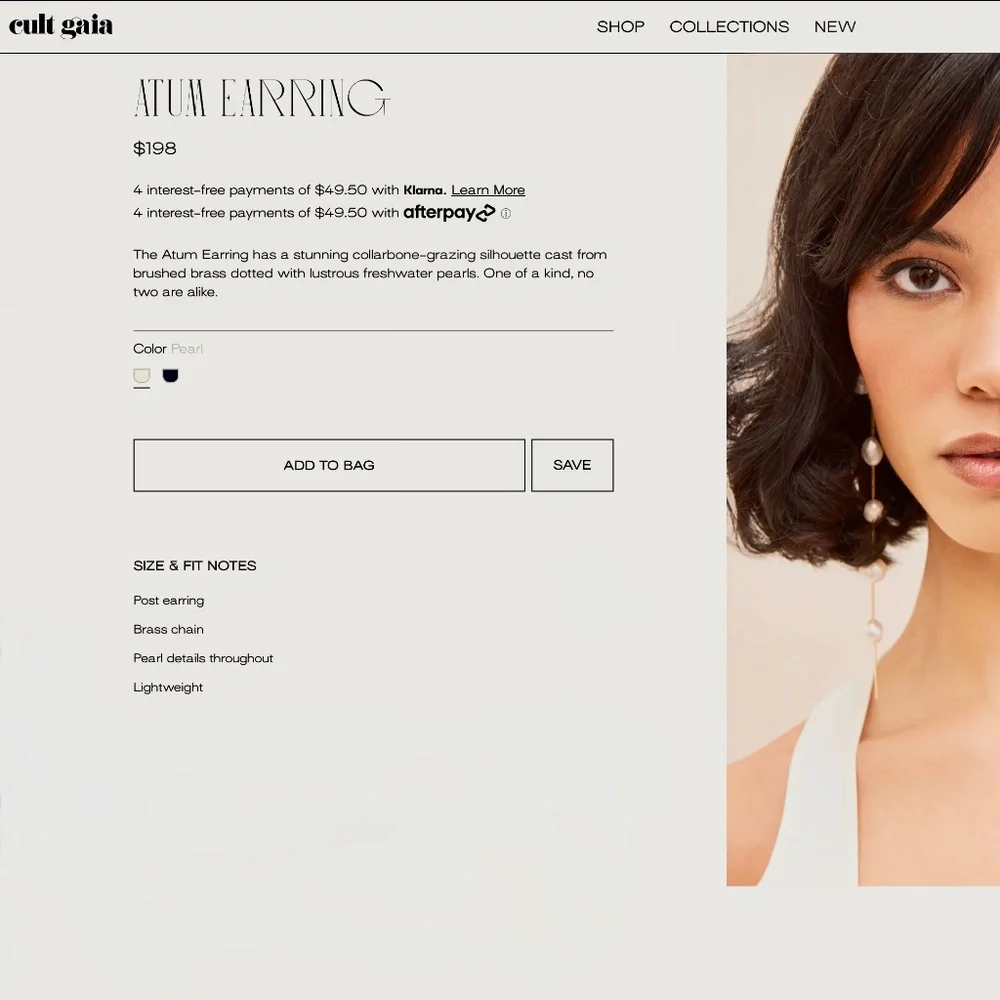 Cult Gaia Atum Freshwater Pearl Post Back Earrings